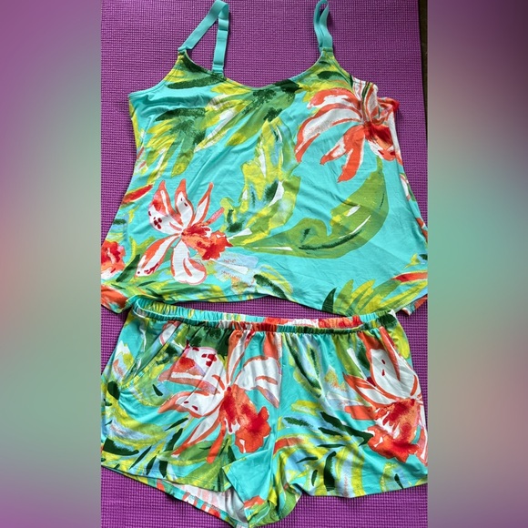 🌺 Tropical Cami & Tap Pants PJ Set 🌺 - Picture 1 of 10
